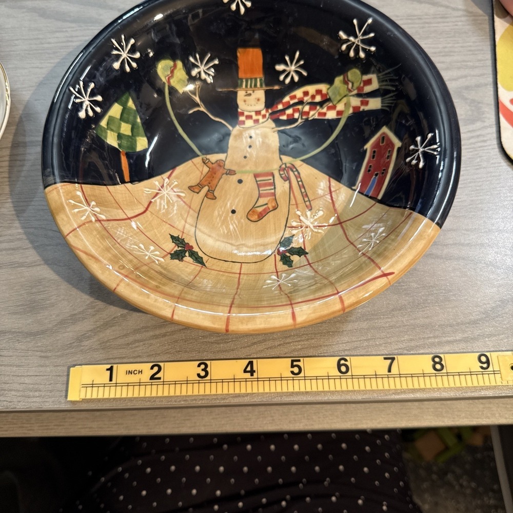 Certified International Susan Winget Winter Decor Snowman Serving Bowl 9in